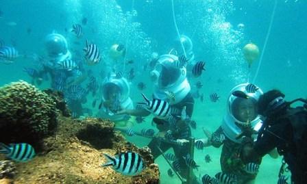 Seawalker Tanjung Benoa, 1. Flying Board, 2. Wakerboarding, 3. Parasailing, 4. Sea Walker, 5. Snorkeling, 6. Banana Boat, 7. Flying Fish, 8. Rolling Donut, 10. Scuba Diving, 11. Glass Bottom Boat dan Pulau Penyu, 12. Jet Ski Tanjung Benoa, 13. Berjemur, 14. Pasar Malam Tanjung Benoa, 15. Situs Keagamaan