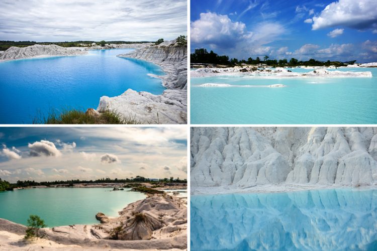 Danau Kaolin, 1. Pantai Nyiur Melambai, 2. Pulau Lengkuas, 3. Pantai Tanjung Tinggi, 4. Pantai Penyak, 5. Pantai Tanjung Kelayang, 6. Pulau Memperak, 7. Kawasan Pantai and Resort Bukit Berahu, 8. Pantai Punai, 9. Kampong Dedaun, 10. Tanjung Binga, 11. Burung Mandi, 12. Pantai Serdang, 13. Pulau Pasir, 14. Pulau Batu Berlayar, 15. Pulau Kepayang, 16. Pulau Lutong, 17. Pulau Leebong, 18. Bukit Pangkuan, 19. Museum Kata, 20. Sail Belitung, 21. Tirta Marundang, 22. Air Terjun Gurok Beraye , 23. Air Terjun Kapala Kawai, 24. Air Terjun Marsilla, 25. Danau Kaolin, 26. Desa Nelayan, 27. Sungai Batu Mentas, 28. Bukit Peramun, 29. Gusong Bugis, 30. Open Pit, 31. Dermaga Kirana, 32. Pantai Penyabong, 33. Air Terjun Gurok Beraye, 34. Pulau Burung, 35. Pantai Tanjung Pendam, 36. Bukit Batu Baginde