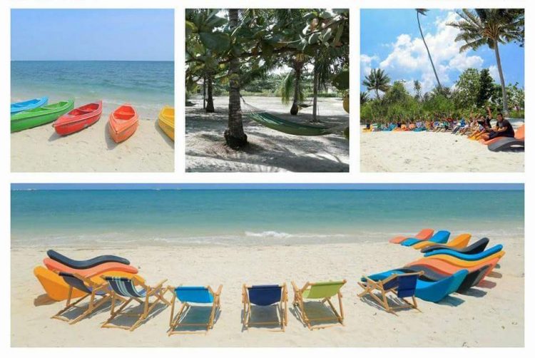 Kampong Dedaun, 1. Pantai Nyiur Melambai, 2. Pulau Lengkuas, 3. Pantai Tanjung Tinggi, 4. Pantai Penyak, 5. Pantai Tanjung Kelayang, 6. Pulau Memperak, 7. Kawasan Pantai and Resort Bukit Berahu, 8. Pantai Punai, 9. Kampong Dedaun, 10. Tanjung Binga, 11. Burung Mandi, 12. Pantai Serdang, 13. Pulau Pasir, 14. Pulau Batu Berlayar, 15. Pulau Kepayang, 16. Pulau Lutong, 17. Pulau Leebong, 18. Bukit Pangkuan, 19. Museum Kata, 20. Sail Belitung, 21. Tirta Marundang, 22. Air Terjun Gurok Beraye , 23. Air Terjun Kapala Kawai, 24. Air Terjun Marsilla, 25. Danau Kaolin, 26. Desa Nelayan, 27. Sungai Batu Mentas, 28. Bukit Peramun, 29. Gusong Bugis, 30. Open Pit, 31. Dermaga Kirana, 32. Pantai Penyabong, 33. Air Terjun Gurok Beraye, 34. Pulau Burung, 35. Pantai Tanjung Pendam, 36. Bukit Batu Baginde