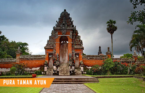 Pura Taman Ayun, 1. Pantai Kuta, 2. Pantai Pandawa, 3. Pantai Sanur, 4. Pura Uluwatu, 5. Taman Garuda Wisnu Kencana, 6. Monumen Bajra Sandhi, 7. Pura Taman Ayun, 8. Bali Shell Museum, “Rumah Kerang” (Tutup), 9. Pantai Jimbaran, 10. Pantai Blue Point, 11. Pantai Dreamland, 12. Mencoba Water Sport di Tanjung Benoa, 13. Pantai Legian Nan Memukau, 14. Pantai Padang – Padang , 15. Pabrik Kata-Kata Joger, 16. Deluang Sari Penangkaran Penyu, 17. Taman Mumbul Sangeh, 18. Sangeh Monkey Forest, 19. Waterboom Bali, 20. “Pantai Private” Pantai Karma Kandara , 21. Pantai Melasti Ungasan, 22. Upside Down World Bali, 23. Pura Geger Beach, 24. Wisata Kerta Gosa, 25. Pantai Gunung Payung, 26. Big Garden Corner
