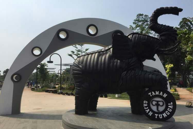 Ikon Gajah Raksasa Tiruan via Tangerangtribun, Sejarah Berdirinya Taman Gajah Tunggal, Lokasi dan Cara Menuju ke Taman Gajah Tunggal, Fungsi Taman, Daya Tarik Taman Gajah Tunggal, Fasilitas Taman  Gajah Tunggal