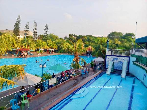 Kolam Renang Cemara Asri, 1. Kolam Renang Istiqlal, 2. Bimo Utomo Waterpark, 3. Green Dim Park, 4. Kolam Renang Nabontar, 5. Kolam Renang Bumi Asri, 6. Kolam Renang Tamora Indah Waterpark, 7. Kolam Renang Wonders Waterworld, 8. Kolam Renang Graha Metropolitan, 9. Kolam Renang Hairos Waterpark, 10. Kolam Renang Cemara Asri, 11. Kolam Renang Citra Garden Waterpark, 12. Kolam Renang Bahagia Medan, 13. Infinity Swimming Pool Adi Mulia Hotel, 14. Kolam Renang Hotel Danau Toba International, 15. Kolam Renang Tirta Marelan (Tutup), 16. Kolam Renang Pantai Cermin Waterpark, 17. Kolam Renang Seksama Indah