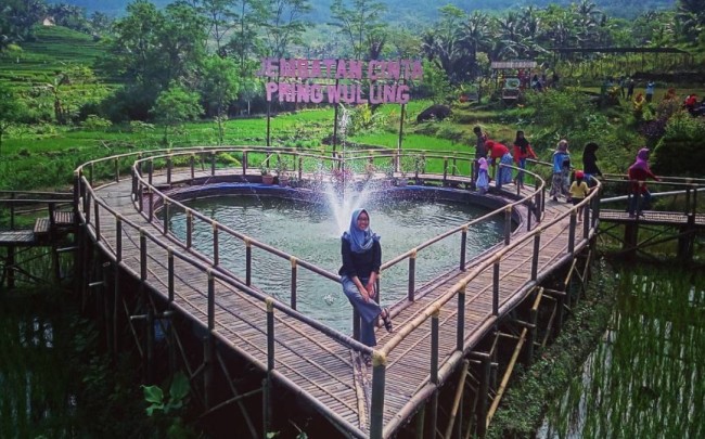 Jembatan Cinta Purbalingga via IG @tiarapamula, 1. Owabong Water Park, 2. Taman Wisata Pendidikan Purbasari Pancuran Mas, 3. Taman Bunga Kutabawa, 4. Wisata Alam Kampung Kurcaci, 5. Agrowisata Lembah Asri Serang, 6. Jembatan Cinta Purbalingga, 7. Sanggaluri Park Purbalingga, 8. Golaga – Goalawa Purbalingga, 9. Desa Wisata Panusupan, 10. Bukit Mertelu, 11. Alun – Alun Purbalingga, 12. Pemandian Situ Tirta Marta Desa Wisata Karangcegak, 13. Puncak Sendaren, 14. Desa Wisata Serang, 15. Jembatan Pelangi Rembang, 16. Purbasari Pancuran Mas, 17. Curug Sumba, 18. Wisata Agrobisnis Serang, 19. Bukit Cilik – Igir Wringin, 20. Wisata Buah Botania Garden (Bogar), 21. Puncak Sibarat, 22. Curug Nini, 23. Curug Silintang, 24. Bukit Njelir, 25. Taman Cinta Talagening Bobotsari, 26. Curug Duwur (Bumisari), 27. Curug Tempuran, 28. Desa Wisata Gunung Wuled, 29. Museum Uang Purbalingga, 30. River World Purbalingga, 31. Ardi Lawet Petilasan Syeh Jambu Karang, 32. Bukit Kelir, 33. Watu Geong, 34. Curug Ciputut, 35. Curug Tuntung Laut, 36. Museum Jenderal Soedirman, 37. Kolam Renang Walik Purbalingga, 38. Sungai Watu Mujur, 39. Arung Jeram Sungai Klawing, 40. Usman Janatin City Park, 41. Puncak Telkom Pratin, 42. Puncak Batur Purbalingga, 44. Wisata Pring Wulung, 45. River Tubing Klawing, 46. Lampion Tengah Sawah, 47. Bendungan Slinga, 48. Highland Serang, 49. Desa Wisata Sikopyah
