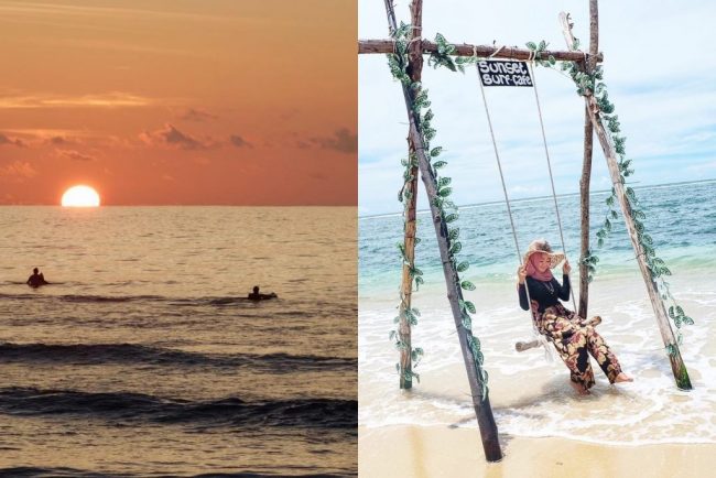 Pantai Lhoknga via IG @arabiyani (kiri), @novalia195 (kanan), 1. Museum Tsunami, 2. Pulau Rubiah, 3. Pantai Iboih, 4. Masjid Raya Baiturrahman, 5. Air Terjun Blang Kolam, 6. Air Terjun Suhom, 7. Danau Laut Tawar, 8. Pantai Lhoknga, 9. Rumah Cut Nyak Dien, 10. Taman Hutan Raya Pocut Meurah Intan, 11. Air Terjun Kuta Malaka, 12. Tugu Nol Kilometer, 13. Pulau Batee, 14. Pulau Keluang, 15. Goa Sarang, 16. Ujong Seukee, 17. Pulo Aceh, 18. Air Terjun Pria Laot, 19. Air Terjun Tansaran Bidin, 20. Air Terjun Tahura Saree, 21. Kuala Paret, 22. Lingkok Kuwieng, 23. Kuala Merisi, 24. Pualu Pusong, 25. Pantai Tebing Lampuuk, 26. Pantan Terong, 27. Benteng Iskandar Muda dan Benteng Indrapatra, 28. Pusat Latihan Gajah Saree, 29. Air Terjun Peukan Biluy , 30. Goa Loyang Koro, 31. Gua putri pukes, 32. Cagar Alam Jantho, 33. Objek Wisata Putroe Aloh – Pucok Krueng , 34. Gunung Seulawah Agam, 35. Gunung Borni Telong, 36. Pulau Seumadu, 37. Kegiatan diving wisata di Pulau Weh, 38. Pantai Ujong Kareung, 39. Bukit Lamreh, 40. Pantai Ulee Lheue