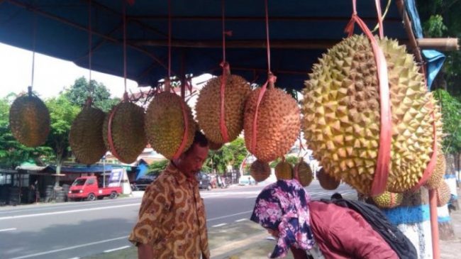 Durian via Tribunnews, 1. Timus, 2. Balung Kethek Super, 3. Grubi, 4. Ayam Tim Mbok Yem, 5. Sate Landak, 6. Soto Karang, 7. Sup Buntut, 8. Ayam Panggang Khas Karanganyar, 9. Sate Kambing Karanganyar, 10. Bollen Ubigo, 12. Durian, 13. Blangkon, 14. Kincir Angin, 15. Keripik Pisang