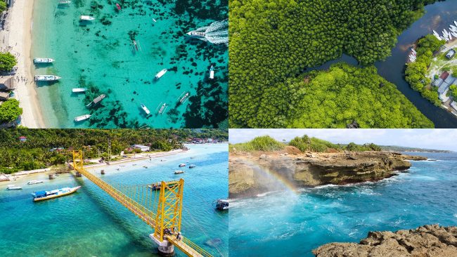 Wisata Nusa Lembongan, 1. Wisata Dream Beach, 2. Wisata Pantai Jungut Batu, 3. Wisata Jembatan Gantung, 4. Wisata Goa Gala, 5. Wisata Pantai Selambung Lembongan, 6. Wisata Bukit Panorama Nusa Lembongan, 7. Wisata Mushroom Beach, 8. Pantai Toya Pakeh, 9. Wisata Nusa Penida, 10. Wisata Nusa Lembongan, 11. Anjungan Tukad Melangit, 12. Manta Point, 13. Wisata Nusa Ceningan, 14. Wisata Pantai Crystal Bay, 15. Wisata Pantai Atuh, 16. Wisata Pantai Pasih Uug, 17. Wisata Mata Air Seganing, 18. Wisata Tebing Blue Lagoon, 19. Wisata Hutan Mangrove Lembongan, 20. Wisata Pulau Seribu, 21. Wisata Pantai Banah, 22. Wisata Pantai Andus, 23. Wisata Devil’s Tear Lembongan, 24. Wisata Goa Giri Putri, 25. Wisata Labuan Ampuak, 26. Menikmati Betapa Indahnya Wisata Teluk Sebila, 27. Wisata Guyangan Mata Air, 28. Wisata Pantai Suwehan, 29. Wisata Pantai Kelingking, 30. Wisata Tembeling Water Spring, 31. Wisata Angel’s Billabong, 32. Wisata Pura Paluang, 33. Wisata Bukit Teletubbies di Nusa penida, 34. Wisata Pantai Lepang, 35. Wisata Desa Tihingan Penghasil Gong Artistik, 36. Wisata Taman Gili Kerta Gosa, 37. Wisata Pantai Watu Klotok, 38. Wisata Pura Goa Lawah, 39. Wisata Desa Kamasan, 40. Wisata Arum Jeram Sungai Melangit, 41. Wisata Pura Taman Sari, 42. Wisata Bukit Belong Gunaksa, 43. Wisata Museum Seni Lukis Klasik Nyoman Gunarsa, 44. Wisata Goa Jepang, 45. Wisata Museum Semarajaya, 46. Wisata Pantai Kusamba, 47. Wisata Air Terjun Tukad Unda, 48. Wisata Pasar Seni Kota Semarapura, 49. Wisata Lapangan Puputan Klungkung, 50. Wisata Monumen Puputan, 51. Wisata Pura Lembongan, 52. Tanjung Pandan, 53. Rumah Pohon Batu Molenteng, 54. Wisata Pohon Cinta Nusa penida, 55. Wisata Kuliner Bubur Ledok, 56. Wisata Kuliner Serombotan Klungkung