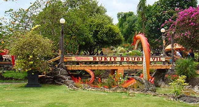 Taman Bukit Bougenville via Getborneo, 1. Pantai Kijing, 2. Tugu Khatulistiwa, 3. Museum Negeri Sejarah Budaya Khas, 4. Keraton Kadriah, 5. Rumah Bentang Radakng, 6. Masjid Jami’ Pontianak, 7. Kampung Wisata Kuantan, 8. Pantai Pasir Panjang, 9. Aloe Vera Center, 10. Paradise-Q Waterpark, 11. Taman Bukit Bougenville, 12. Makam Kesultanan Batulayang, 13. Taman Nasional Gunung Palung, 14. Lemukutan Island, 15. Pelabuhan Seng Hie, 16. Bukit Penjamur Bengkayang, 17. Hutan Kota Untan, 18. Taman Alun – Alun Kapuas, 19. Air Terjun Riam Merasap, 20. Kampung Beting, 21. Danau Biru Singkawang, 22. Pulau Randayan, 23. Pulau Temajuk, 24. Jembatan Kapuas, 25. Pantai Kura – Kura, 26. Pantai Batu Burung, 27. Pantai Sedau, 28. Sinka Island Park, 29. Danau Tadow Indah, 30. Air Terjun Eria, 31. Wisata Air Terjun Sibohe, 32. Cagar Alam Raya Pasi, 33. Bukit Rindu Alam, 34. Taman Gayung Bersambut, 35. Taman Cinta Pajintan, 36. Taman Batu Belimbing, 37. Tugu Digulis atau Tugu Bambu Runcing Pontianak, 38. Vihara Bodhisatva Karaniya Metta, 39. Kapuas River Cruise, 40. Masjid Raya Mujahidin, 41. Waterboom Gunung Poteng