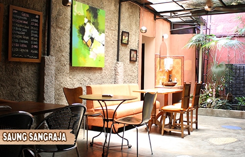 Saung Sangraja, 1. Rumah Makan Langensari, 2. Rumah Makan Lesehan Khas Sunda ‘Neng Euis’, 3. Pondok Dahar Pak H.M. Djaja, 4. Alun-alun Majalengka, 5. Sawah Aki, 6. CIBIUK RESTO MAJALENGKA, 7. Saung Eurih, 8. Kedai Halaman Abah Na’us Maranggi, 9. Rumah Makan Lesehan Saung Balong, 10. Rumah Makan Djenal, 11. Rm. Nu Nera, 12. JS Cafe and Restaurant, 13. Saung Sang Raja Al-Malik, 14. Warung Mimi Prasmanan Masakan Sunda, 14. Kedai T’Entin, 15. Rumah Makan Tiga Dara, 16. Warung Lotek Ceu Enok, 17. Bakso Cuanki Gala Rasa