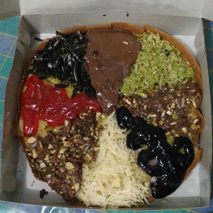 Martabak Miami via IG @nagihgila, 1. Martabak Putra Lebaksiu depan pasar PSPT, 2. Martabak Factory, 3. Martabak Boss, 4. Martabak Bangka Rudy, 5. Martabak Orins, 6. Martabak Lab, 7. Martabak Eat Happens, 8. Martabak San Fransisco, 9. Martabak Borneo, 10. Martabak Miami, 11. Martabak Alam Jaya (Tutup), 12. Martabak AA, 14. Martabak Kubang Hayuda