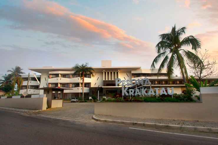 Pesona Krakatau Cottages and Hotel, 1. Hotel Kampoeng Poci, 2. Puri Retno, 3. Pesona Krakatau Cottages and Hotel, 4. Allisa Resort, 5. Aston Anyer Beach Hotel, 6. The Acacia, 7. Hotel Mambruk, 8. Marbella Hotel, 9. Hawaii Resort, 10. Double G Hotel, 11. Sanghyang Indah Spa Resort, 12. Patra Comfort Anyer, 13. Lucia Cottages (Pondok Lucia), 14. Salsa Beach Hotel Anyer, 15. Nuansa Bali Resort, 16. Villa Marina, 17. Novus Jiva Anyer Resort Villa and Spa, 18. The Jayakarta Villas Anyer