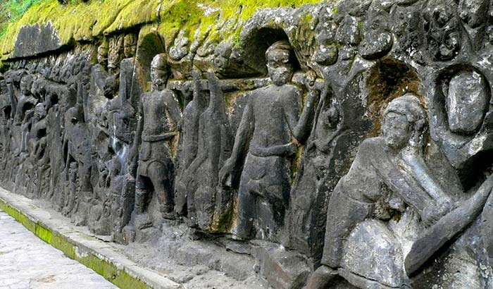Relief Pura Yeh Pulu, Sejarah Pura Yeh Pulu dan Arti Namanya, Cerita Relief Pura Yeh Pulu Bendulu, Lokasi Pura Yeh Pulu Ubud Bali, Cara Menuju Lokasi, Relief Pura Yeh Pulu, Wisata Alam di Ubud
