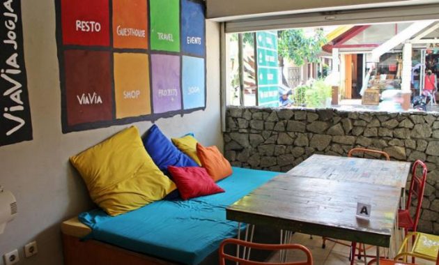 ViaVia Jogjakarta via Liliskhusniati, 1. The House of Raminten, 2. Kalimilk, 3. Bong Kopitown, 4. Warung Ijo Baciro, 5. Kedai Darling, 6. Nasi Goreng Beringharjo, 7. Oseng Mercon Bu Narti, 8. Angkringan Lik Man, 9. Mie Telap 12, 10. Hakone Resto, 11. Sate Klathak Pak Pong, 12. Manggar Manding, 13. Gudeg Pawon, 14. Sellie Coffee, 15. Klinik Kopi, 16. Sate Klatak Pak Bari, 17. Bakpia Pathok 25, 18. Rujak Es Cream Pak Nardi Pakualaman, 19. Bukit Bintang Jogja, 20. Angkringan Wijilan, 21. The Captain Urban Lounge, 22. Kastil Mang Engking, 23. Pondok Makan Pelem Golek, 24. Sawa Steaks and Grills (Tutup), 25. Kimchi Go, 26. Jadah Tempe Mbah Carik, 27. Secret Garden Coffee and Chocolate, 28. Roaster and Bear, 29. Aglioo Pasta and Pizza, 30. Indische Koffie Benteng Vredeburg, 31. Tempo Gelato Prawirotaman, 32. Bungong Jeumpa, 33. Restoran Tradisional Joglo Mlati, 34. Abhayagiri Restoran, 35. Gudeg Yu Djum, 36. Nanamia Pizzeria Mozes, 37. Dimsum Edane, 38. Sasanti Restaurant and Gallery, 39. Omah Dhuwur Restoran, 40. Nikkou Ramen, 41. Kampung Ramadhan Jogokariyan, 42. Mangut Lele Mbah Marto, 43. Rembug Kopi, 44. ViaVia Jogjakarta, 45. Rosella Easy Dinning, 46. Beukenhof Restoran, 47. Jejamuran, 48. Milas Vegetarian Resto, 49. Blanco Coffee and Books, 50. Lokal Resto, 51. Ruang Cafe, 52. Kedai Poci, 53. Cafe Cokelat, 54. Mato Kopi, 55. Soto Kadipiro, 56. Brongkos Bu Padmo, 57. Ayam Goreng Mbah Cemplung