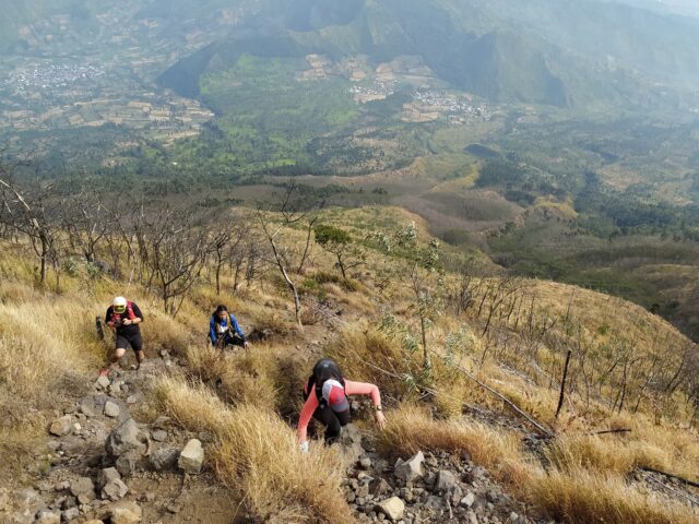 Pendakian Gunung Sindoro dikenal karena memiliki banyak lahan terbuka serta medan menanjak yang terjal dan berbatu – Foto: Google Maps / M Josephine Wijiastuti, Lokasi Gunung Sindoro, Tiket Masuk Pendakian Gunung Sindoro, Jam Operasional, Potensi Wisata Gunung Sindoro, Jalur Pendakian Gunung Sindoro