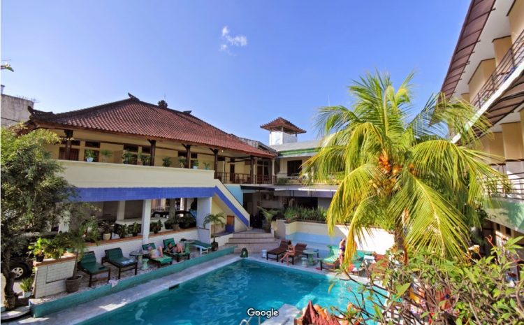 Sayang Maha Mertha Hotel via Google Maps, 1. Mahendra Beach Inn, 2. Bali Duta Wisata Beach Inn, 3. Jesen’s Inn 3, 4. Maha Bharata Kuta Inn, 5. Sayang Maha Mertha Hotel, 6. The Ratna Kuta, 7. Pesona Beach Inn Hotel, 8. Rabasta Beach Resort Kuta, 9. A Residence Kuta, 10. Bedbunker-BB, 11. Mirah Hostel, 12. Captain Goose, 13. Kuta Beach Hostel, 14. Da’HouseTel, 15. IndopureJoy Hostel, 16. Te Quiro, 17. Bali Semesta Hostel, 18. Rumah Kayu, 19. S 8 Suardana Hotel