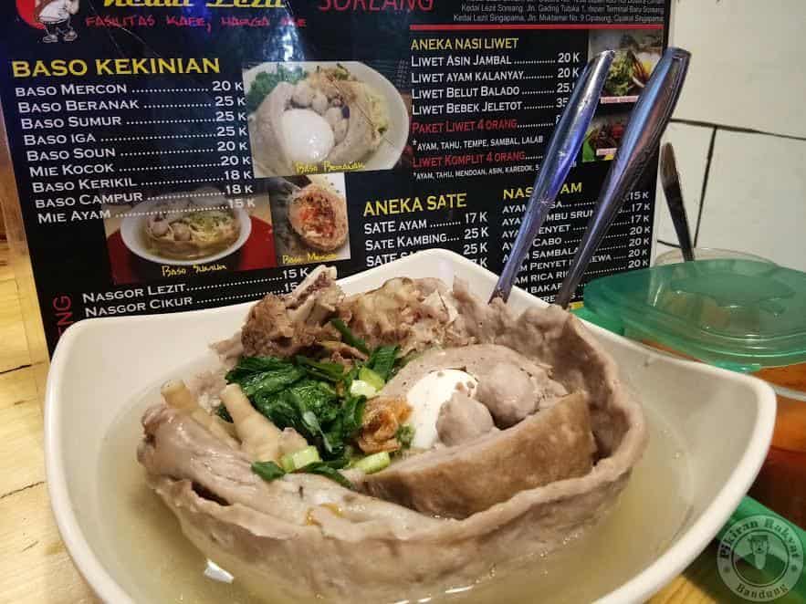 Bakso Beranak dalam Sumur, 1. Bakso Arief, 2. Bakso Barbel Agung Hercules, 3. Bakso Beranak Cimahi, 4. Bakso Beranak dalam Sumur, 5. Bakso Ceker Braga, 6. Bakso Cuankie Serayu, 7. Bakso Malang Enggal, 8. Bakso Rudal Anggrek, 9. Bakso Semar, 10. Mie Bakso Akung, 11. Bakso Soun, 12. Bakso Panghegar, 13. Mie Bakso Ramdhan, 14. Bakso Ja’i, 15. Bakso Boedjangan, 16. Bakso Lotus, 17. Bakso Jabrig, 18. Bakso Ikah Asgar, 19. Bakso Solo Condong Raos, 20. Bakso Istighfar Mang Dadang, 21. Bakso Kadeudeuh