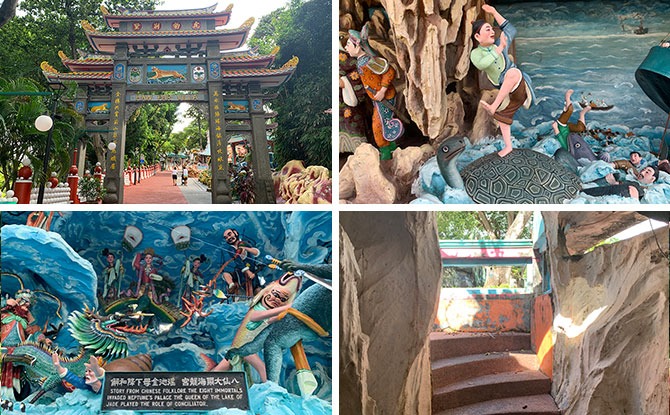 Haw Par Villa, 1. Merlion Park, 2. Universal Studios, 3. Orchard Road, 4. Sentosa Island, 5. Bugis Street, 6. Chinatown, 7. Little India, 8. Arab Street, 9. Haw Par Villa, 10. Raffles Landing Site, 11. Esplanade, 12. Gardens by The Bay, 13. Singapore Flyer, 14. Henderson Waves Bridge, 15. Marina Bay Sands, 16. Helix Bridge, 17. Art Science Museum, 18. Singapore Botanical Gardens, 19. Singapore River