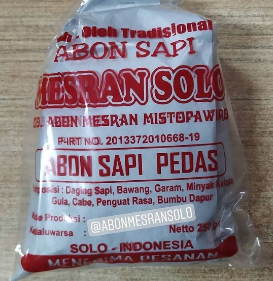 Abon Mesran, Oleh-oleh Khas Solo yang Terkenal, Oleh Oleh Khas Solo Murah, Oleh Oleh Khas Solo Kekinian, Oleh Oleh Khas Solo yang Tahan Lama, Oleh Oleh Khas Solo Online, Toko Oleh-oleh Khas Solo