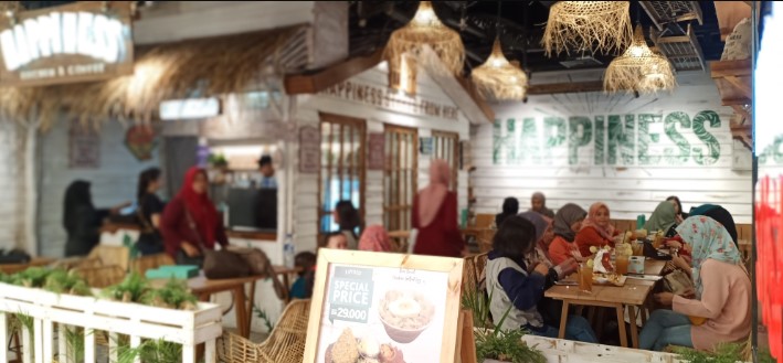 Happiness Kitchen & Coffee Plaza Blok M Gisa Channel, 1. Filosofi Kopi, 2. Warung MJS, 3. Lucky Cat Coffee & Kitchen, 4. Anomali Coffee, 5. Mamma Rosy, 6. Walking Drums, 7. Brown Fox Waffle & Coffee, 8. Twin House Cipete, 9. REN Coffee & Eatery, 10. Dia.Lo.Gue, 11. Toodz House, 12. Warung Nagih, 13. Pison Coffee Jakarta, 14. Dua Coffee Shop, 15. Hause Rooftop, 16. First Crack Coffee, 17. 1/15 – One Fifteenth Coffee, 18. Crematology Coffee Roaster, 19. Tanamera Coffee, 20. Kopi Manyar, 21. Pochajjang Korean BBQ Gandaria, 22. Six Ounces Coffee Panglima Polim, 23. Eighty Nine Eatery, Coffee & Spirits, 24. Kopi Bajawa Flores NTT, 25. Fillmore Coffee, 26. Sagaleh Coffee, 27. Pigeonhole Coffee, 28. Kampoeng Gallery, 29. Trafique Lifestyle Hub, 30. FJ On 7, 31. BEAU Bakery, 32. Warung Pedes, 33. Lobbyn Kitchen and Bar, 34. Up All Might, 35. Pasar Santa, 36. Sophie Authentique, 37. Lukulokal, 38. Monochrome Coffee Roastery, 39. Happiness Kitchen & Coffee Plaza Blok M
