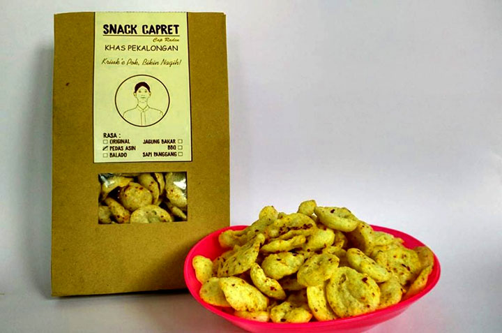 Capret, 1. Sego Megono khas Pekalongan, 2. Tauto, atau Soto Istimewa, 3. Pindang Tetel, 4. Kluban khas Pekalongan, 5. Sate Hayam Wuruk khas Pekalongan, 6. Kerupuk Tahu, 7. Garang Asem khas Pekalongan, 8. Lontong Lemprak, 9. Ganyong, Umbi-umbian Serbaguna, 10. Capret, 11. Kue Lumpang, 12. Getuk khas Pekalongan, 13. Kue Glundung, 14. Ongol-ongol khas Pekalongan, 15. Srintil, 16. Iwel-iwel, 17. Growol, 18. Apem Kesesi, 19. Gemblong, 20. Batik Pekalongan, 21. Limun Oriental, 22. Kopi Tjanting, 23. Ogak Jahe, 24. Keripik Tempe