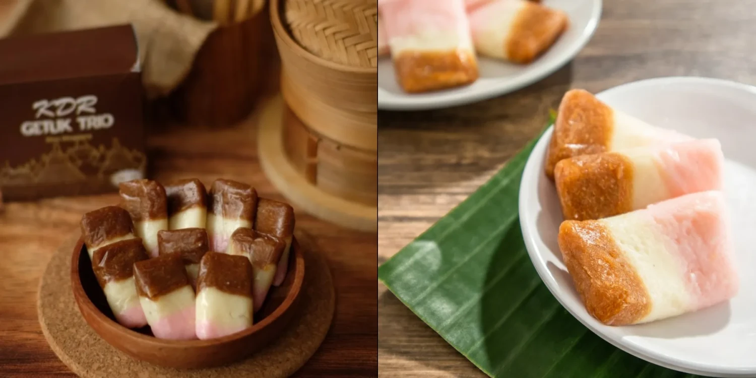 Getuk Trio via Tokopedia, 1. Getuk Bolen, 2. Getuk Trio, 3. Klepon Magelang, 4. Jenang, 5. Ampyang atau Gula Kacang, 6. Keripik Getuk, 7. Wajik Magelang, 8. Slondok, 9. Tape Ketan Magelang, 10. Pothil, 11. Permen Tape, 12. Grubi, 13. Tahu Gundul, 14. Keripik Sayur, 15. Buntil Daun Talas, 16. Sate Pisang Miroso, 17. Puyur, 18. Krasikan, 19. Unthuk Cacing, 20. Geblek, 21. Yangko Mochi, 22. Kaos khas Magelang, 23. Miniatur Candi, 24. Kerajinan Pahat Batu, 25. Kerajinan Gerabah, 26. Gendolo Khas Magelang, 27. Kupat Tahu Dompleng Khas Magelang, 28. Wedang Kacang Khas Magelang, 29. Sarung Tenun Khas Magelang, 30. Kerajinan Kerang Khas Magelang, 31. Batik Khas Magelang, 32. Ukiran Kayu dan Tanduk Khas Magelang, 33. Wayang Kertas Khas Magelang, 34. Wayang Kulit Khas Magelang, 35. Miniatur Alat Musik Gamelan