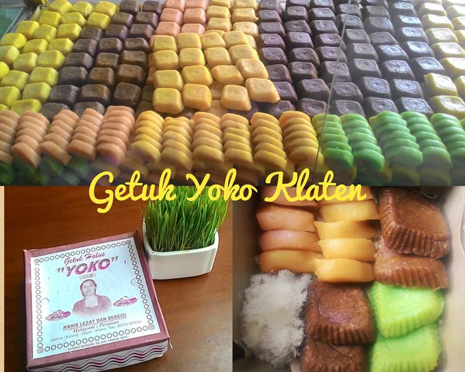 Getuk Yoko Kurung via Facebook, 1. Kue Apem Jatinom, 2. Kepel Ciro Pedan, 3. Getuk Yoko Kurung, 4. Sop Ayam Pak Min, 5. Keripik Belut, 6. Keripik Paru, 7. Keripik Kulit Ceker Ayam, 9. Keripik Tempe, 10. Sego Wiwit, 11. Ayam Panggang Klaten, 12. Sego Gudangan, 13. Nasi Terancam Klaten, 14. Angkringan (HIK) Khas Klaten, 15. Swike Kodok (Non Halal), 16. Rempeyek Ikan Cethul, 17. Wajik Klaten, 18. Peyek Kacang Daun Jeruk, 19. Nasi Tumpang Lethok, 20. Geplak khas Klaten, 21. Dawet Bayat Klaten, 22. Ayam Bakar khas Klaten, 23. Soto Ayam Klaten, 24. Tengkleng Kambing Klaten, 25. Surabi Klaten, 26. Sego Welut, 27. Bakmi Miroso, 28. Slondok, 29. Semprongan, 30. Kepel Klaten, 31. Wayang Kayu