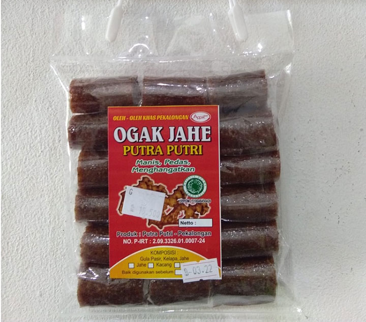 Ogak Jahe, 1. Sego Megono khas Pekalongan, 2. Tauto, atau Soto Istimewa, 3. Pindang Tetel, 4. Kluban khas Pekalongan, 5. Sate Hayam Wuruk khas Pekalongan, 6. Kerupuk Tahu, 7. Garang Asem khas Pekalongan, 8. Lontong Lemprak, 9. Ganyong, Umbi-umbian Serbaguna, 10. Capret, 11. Kue Lumpang, 12. Getuk khas Pekalongan, 13. Kue Glundung, 14. Ongol-ongol khas Pekalongan, 15. Srintil, 16. Iwel-iwel, 17. Growol, 18. Apem Kesesi, 19. Gemblong, 20. Batik Pekalongan, 21. Limun Oriental, 22. Kopi Tjanting, 23. Ogak Jahe, 24. Keripik Tempe