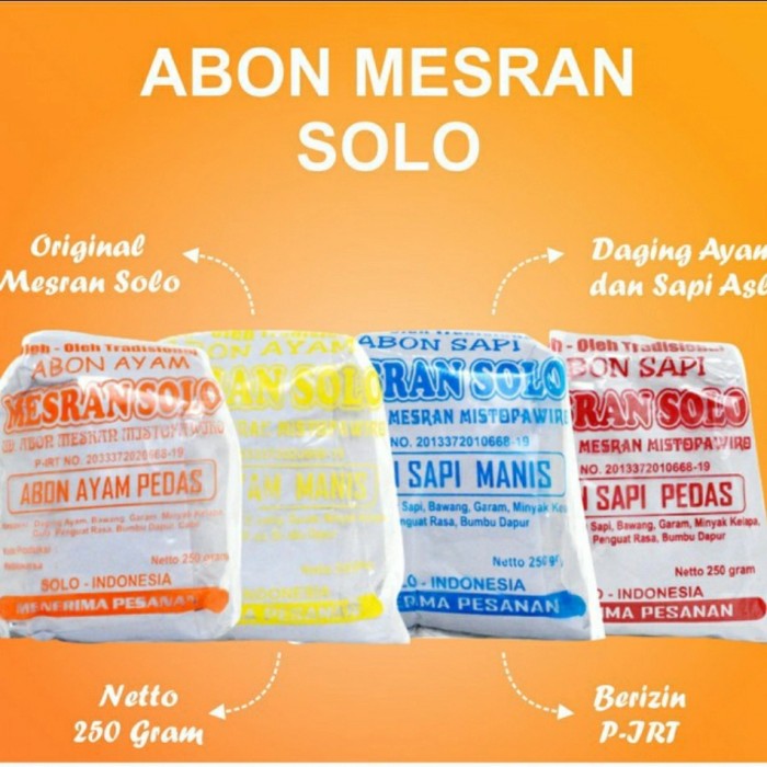 Abon Mesran Sukoharjo via Tokopedia, 1. Soto Carikan, 2. Roti Widoro, 3. Es Gempol Pleret, 4. Ayam Goreng Kampung Mbah Karto Tembel, 5. Alakatak, 6. Mie Ayam Kering, 7. Sate Kambing Pak Momo, 8. Keripik Balung Kethek, 9. Jenang Krasikan, 10. Keripik Belut, 11. Roti Ganep Sukoharjo, 12. Abon Mesran Sukoharjo, 13. Klengkam Sukoharjo