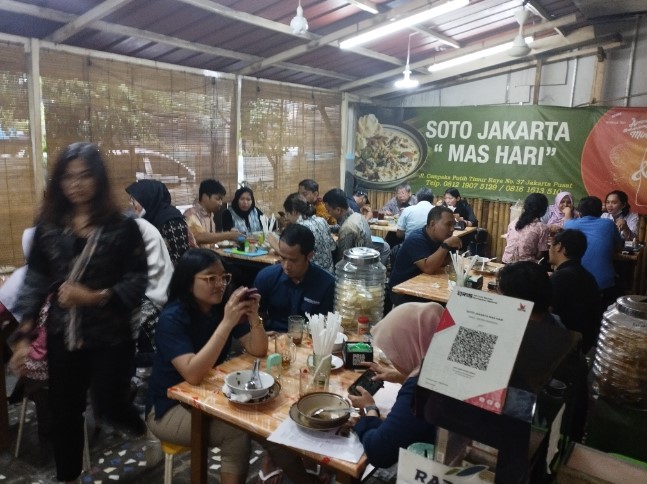 Soto Jakarta Mas Hari hari antono, 1. Soto Betawi Globe H.Oji, 2. Soto Betawi Roxy H. Darwasa, 3. Soto Betawi H. Ma’ruf, 4. Soto Jakarta “Mas Hari”, 5. Soto Betawi H.Umar Idris, 6. Kedai Soto Bu Nyai, 7. Soto Kaki Sapi Bang Mamat, 8. Soto dan Sop Khas Betawi Bang Adi, 9. Soto Bang Udi, 10. Soto Betawi Pak Kumis, 11. Soto Jakarta Bawah Rel, 12. Soto Jakarta Pak H. Yus Cempaka Putih, 13. Soto & Sop Betawi Pa’ Marjuki, 14. Soto Betawi Haji Husen