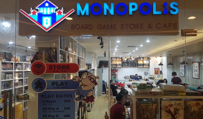 Monopolis Board Game Store & Cafe, 1. Strawberry Cafe, 2. Kuup Boardgame Cafe Greenville, 3. Monopolis Board Game Store & Cafe, 4. Hello Cafe & Board Game, 5. Arcanum Hobbies Board Games Playground, 6. Oryx Boardgame Lounge, 7. MAZE Board Game Cafe, 8. Four Meeples, 9. Twins Board Game Cafe, 10. Grouplay Boardgame Shop Gandaria City, 11. DICE Boardgame & Kitchen, 12. Humble – Cake, Coffee, and Boardgame, 13. Bulbul Board Game Cafe Taman Palem, 14. Lugua Board Game, 15. Didadu Boardgame Arena & Cafe