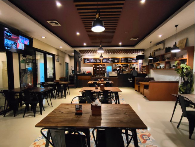 Quattro Café Djoko Setiawan, 1. Waroenk Ora Umum, 2. Loja De Cafe, 3. Shushu Milkshake, 4. Quattro Café, 6. Jail break Cafe, 7. Bento Kopi Purwokerto, 8. Hangout Cafe &amp; Restaurant, 9. Bunto’s Cafe, 10. Lav Cafe Purwokerto, 11. Warak Koffie, 12. Nicetime Cafe Purwokerto, 13. et al Coffee Purwokerto, 14. Punkalan Coffee, 15. Fore Coffee Palma Sudirman Purwokerto, 16. Ramsha Sisha and Cafe, 17. Grey CTE, 18. Level Up Resto &amp; Bar, 19. Warung Kopi Sanger Purwokerto
