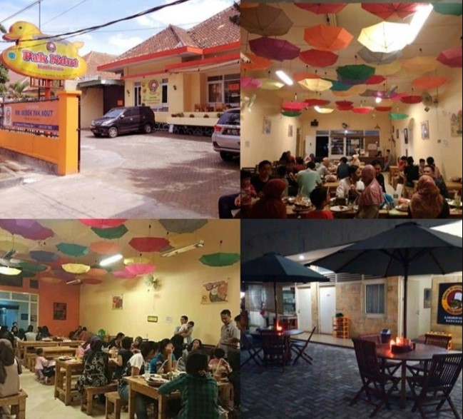 Bebek Goreng Pak Ndut, 1. Bebek Kaleyo Bandung, 2. Bebek Ali Borme, 3. Bebeke Om Aris Dipatiukur, 4. Warung Nasi Bebek Sinjay, 5. Bebek Salero Bandung, 6. Bebek Merapi Mega Sari, 7. Bebek Bakar Ayayo, 8. Waroeng Bebek Ngarasan, 9. Bebek Goreng Pak Ndut, 10. Bebek Goreng H.Slamet, 11. Bebek Item Mas Wanto, 12. Bebek Stallone, 13. Bebek Kalio Ananda