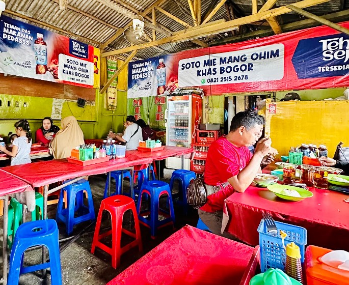 Soto Mie Mang Ohim Rizki Ekananda, 1. Kedai Soto Ibu Rahayu, 2. Soto Mie Agih Bogor, 3. Soto Kuning Pak Yusup, 4. Soto Mie Mang Ohim, 5. Soto Rahayu Mulia, 6. Soto Kuning M. Yusuf, 7. Soto Banjar khas Kalimantan Selatan, 8. Soto Daging Mang Bonin, 9. Soto Mie Pak Kumis, 10. Soto Pak Salam Bogor, 11. Soto Mie Si Abeh taman yasmin, 12. SOTO MIE PAK KADIR SEMERU BOGOR