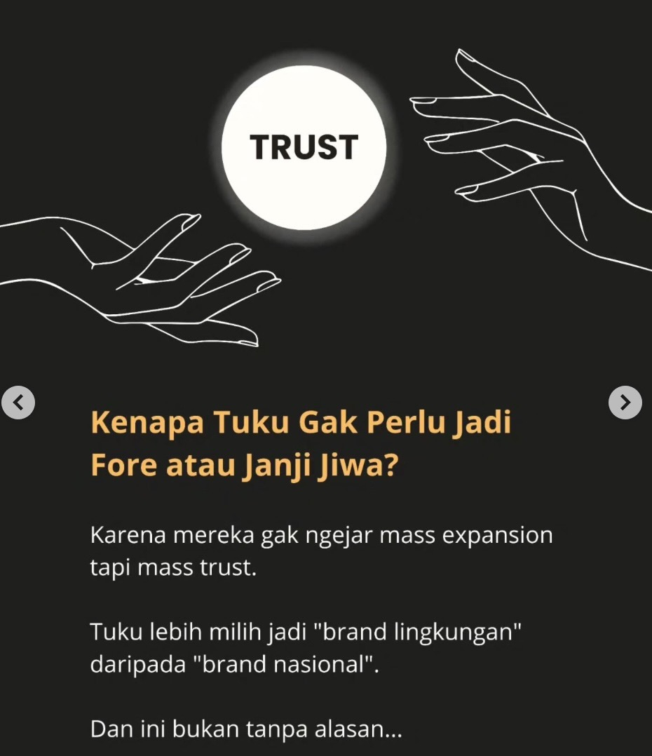 Tak pernah iklan berlebihan tapi tetap diburu, Strategi kopi Tuku, Mengacu pada riset McKinsey, Tak mengejar ekspansi massa tapi kepercayaan, Bangun Relasi dengan Orang Sekitar, Tak perlu viral tapi relevan
