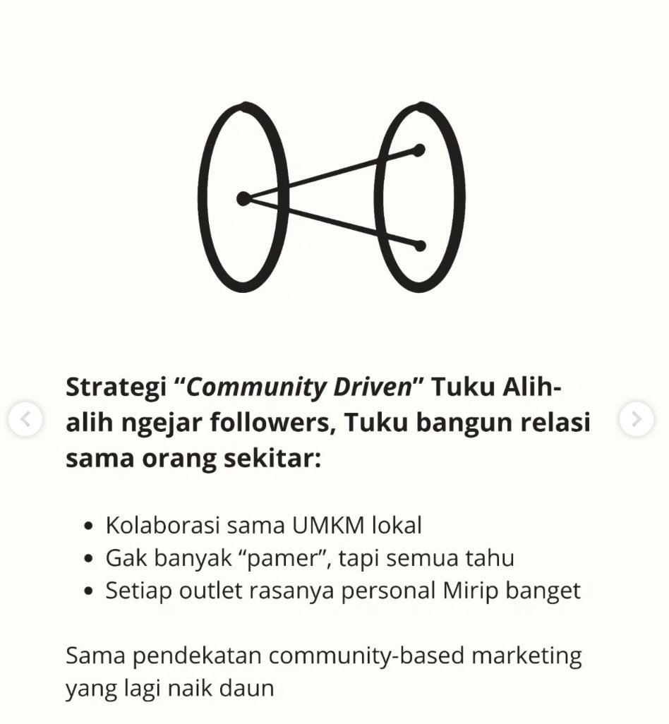 Tak pernah iklan berlebihan tapi tetap diburu, Strategi kopi Tuku, Mengacu pada riset McKinsey, Tak mengejar ekspansi massa tapi kepercayaan, Bangun Relasi dengan Orang Sekitar, Tak perlu viral tapi relevan