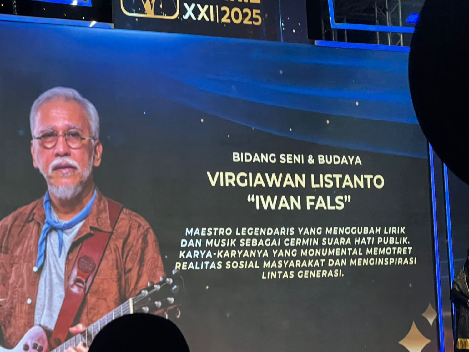 1. Muhammad Chatib Basri – Bidang Pemikiran Sosial, 2. Prof. Dr. Tjandra Yoga Aditama – Bidang Kesehatan, 3. Virgiawan Listanto “Iwan Fals” – Bidang Seni dan Budaya, 4. Adi Rahman Adiwoso – Bidang Sains dan Teknologi, 5. Prof. Dr. Saparinah Sadli – Penghargaan Khusus
