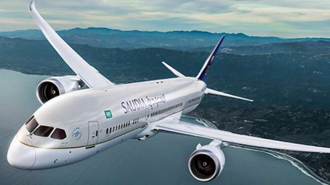 ilustrasi Pesawat Saudia Airlines.