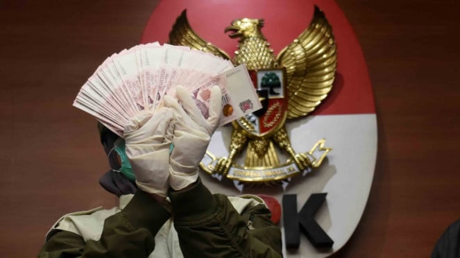 Ilustrasi barang bukti uang dari Operasi Tangkap Tangan (OTT) KPK 