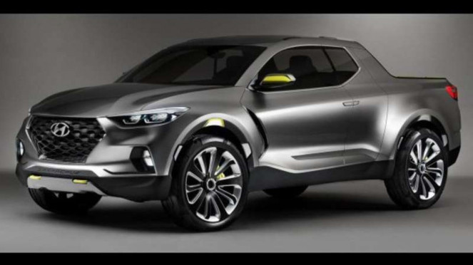 Truk pikap Hyundai Santa Cruz versi produksi.