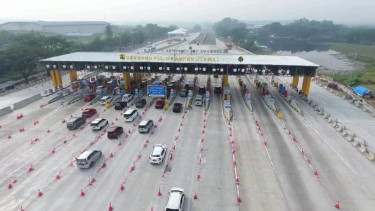 (Ilustrasi) Situasi arus mudik di Pintu Tol Cikampek Utama