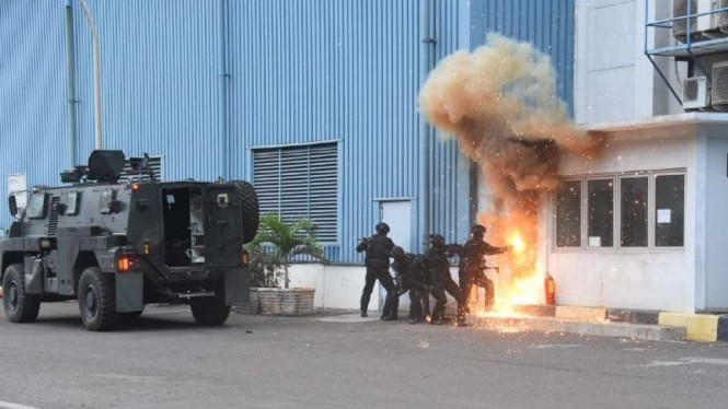 Latihan Penanggulangan Teroris Koopssus TNI di Provinsi Banten.