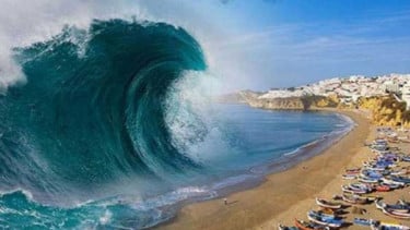 Ilustrasi tsunami.