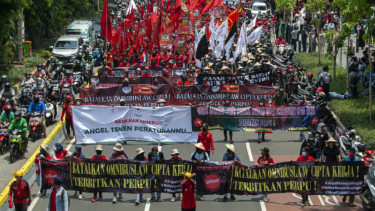 Demo buruh (foto ilustrasi)