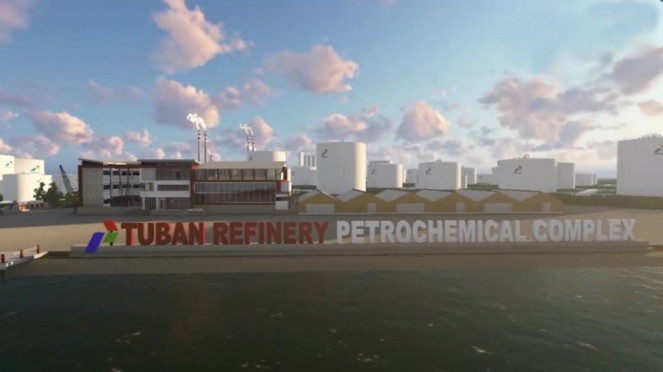 Maket proyek kilang minyak Pertamina Rosneft Pengolahan dan Petrokimia (PRPP)