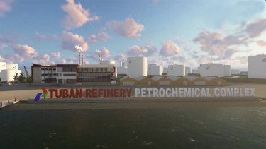Maket proyek kilang minyak Pertamina Rosneft Pengolahan dan Petrokimia (PRPP)