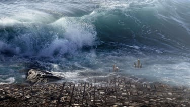 Ilustrasi tsunami.