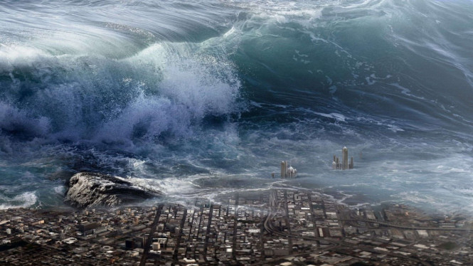 Ilustrasi tsunami.
