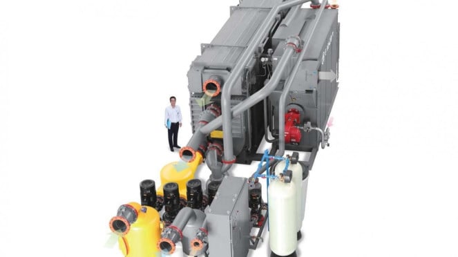 Alat pendingin ruangan atau chiller berbahan bakar Gas.