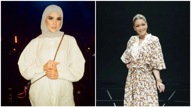 Kolase foto Mulan Jameela dan Maia Estianty