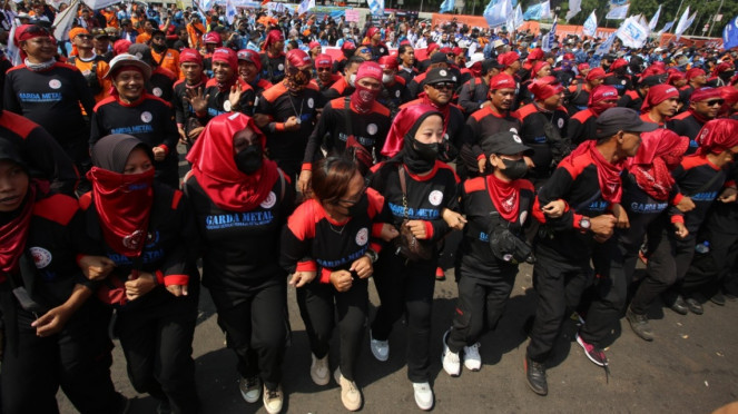 Ilustrasi aksi buruh