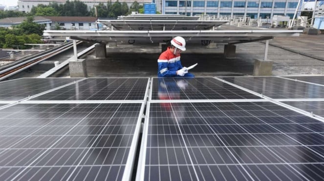 Ilustrasi Pembangkit Listrik Tenaga Surya Pertamina International Shipping.